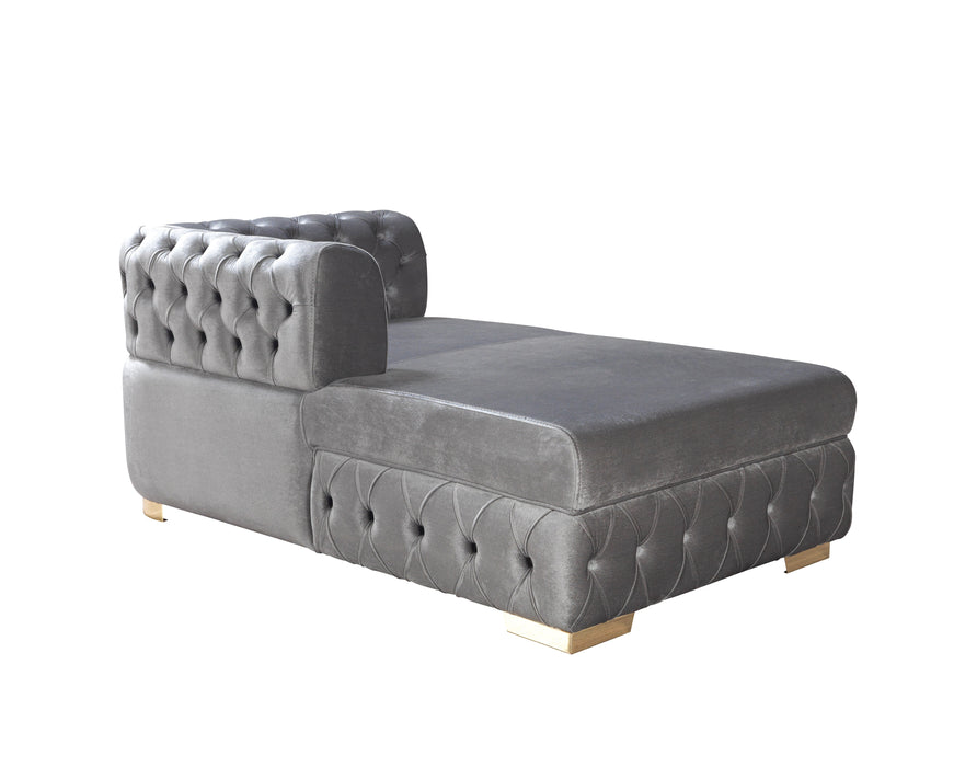 Matilda Gray Velvet Double Chaise Sectional