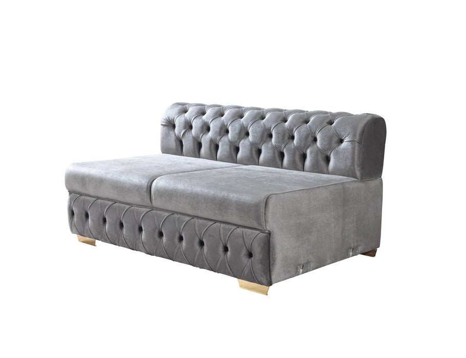 Matilda Gray Velvet Double Chaise Sectional