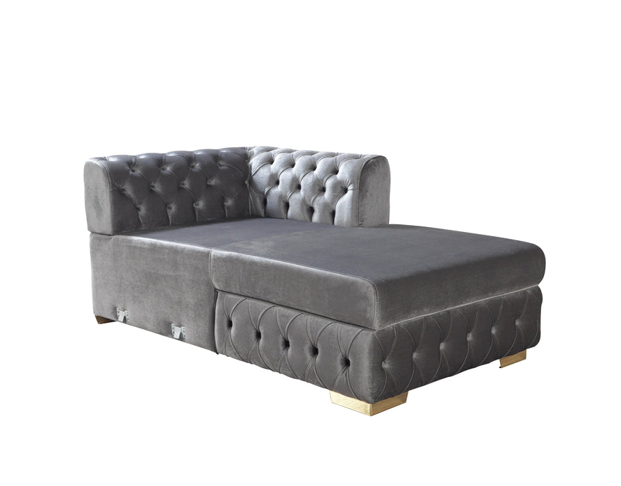 Matilda Gray Velvet Double Chaise Sectional