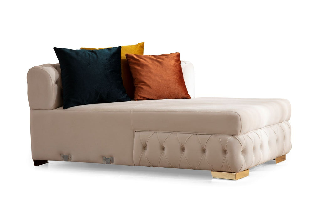 Matilda Ivory Velvet Double Chaise Sectional