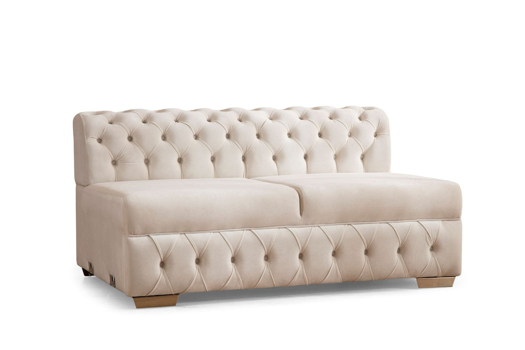 Matilda Ivory Velvet Double Chaise Sectional