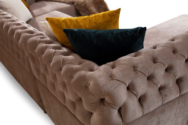 Matilda Stone Velvet Double Chaise Sectional