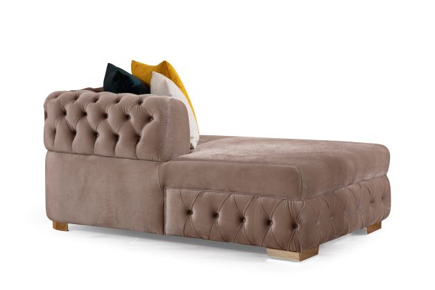 Matilda Stone Velvet Double Chaise Sectional