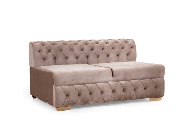 Matilda Stone Velvet Double Chaise Sectional