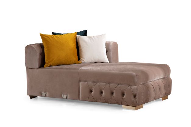 Matilda Stone Velvet Double Chaise Sectional