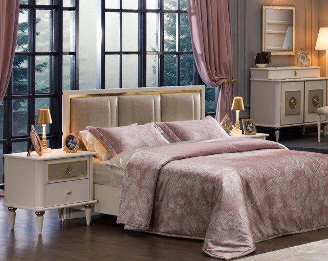 Mistral Opak White Storage Queen Bedroom Set Bedroom Sets