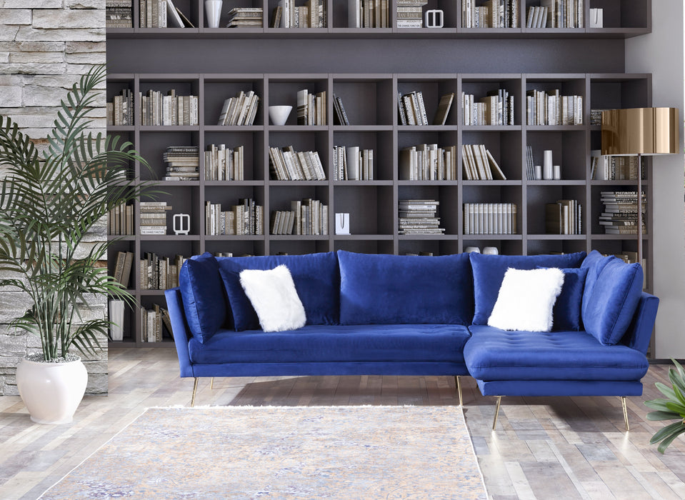 Nessa Blue Velvet RAF Sectional