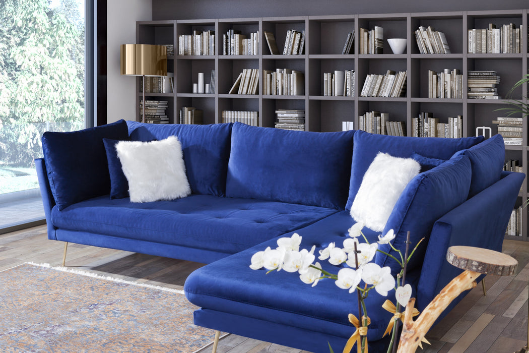 Nessa Blue Velvet RAF Sectional