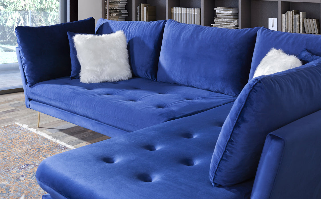 Nessa Blue Velvet RAF Sectional