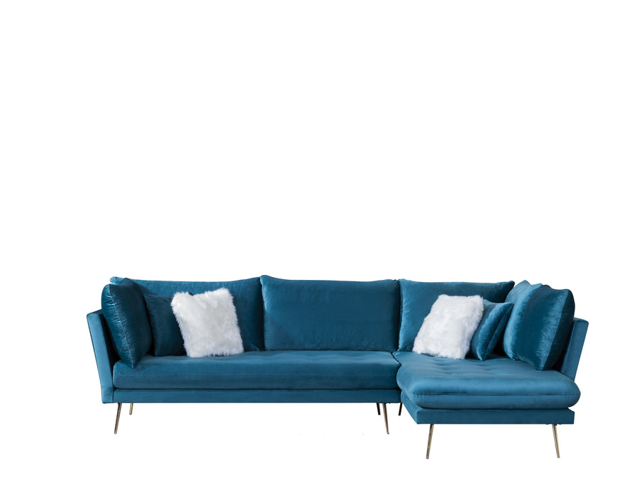 Nessa Teal Velvet RAF Sectional