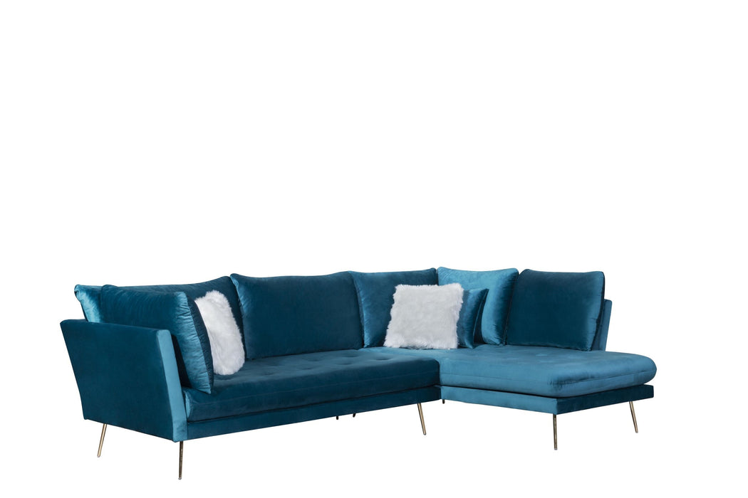 Nessa Teal Velvet RAF Sectional