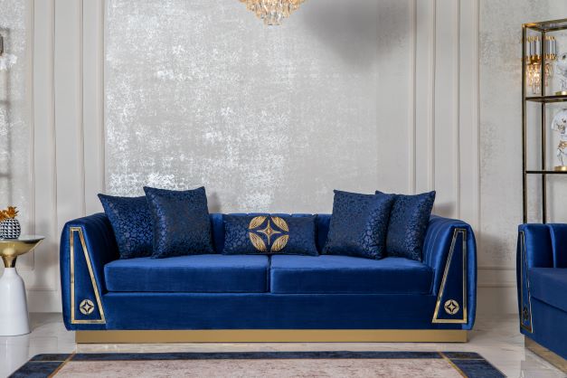 Olympia Navy Velvet Living Room Set