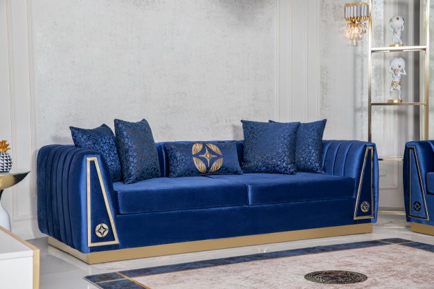 Olympia Navy Velvet Living Room Set