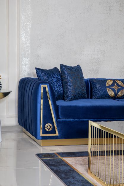 Olympia Navy Velvet Living Room Set