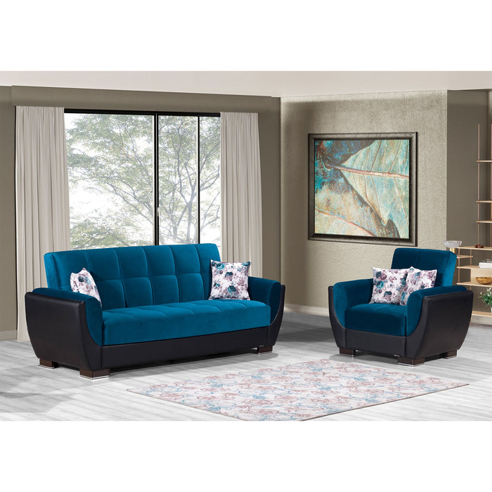 Air Armada Living Room Set Emerald Blue 117 3Pc