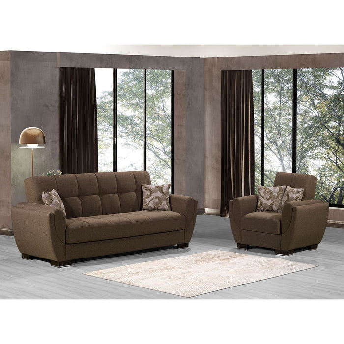 Air Armada Living Room Set Brown 112 3Pc