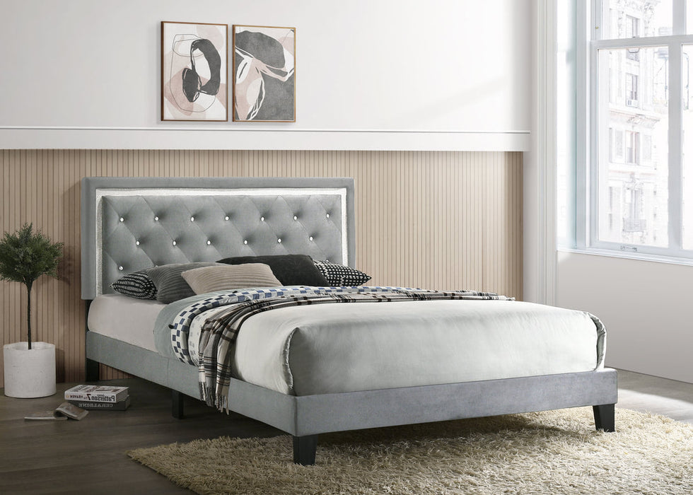 Passion Gray King Platform Bed