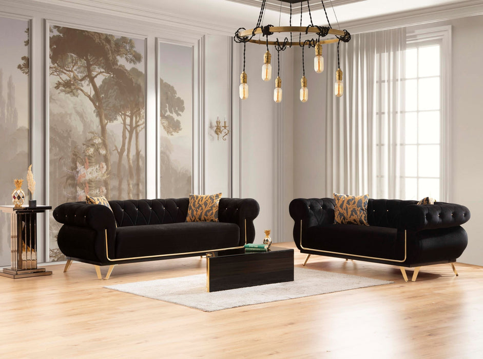 Rosy Black Living Room Set