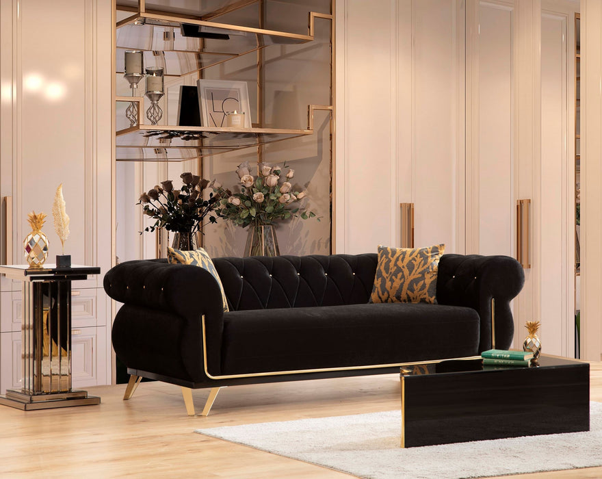 Rosy Black Living Room Set