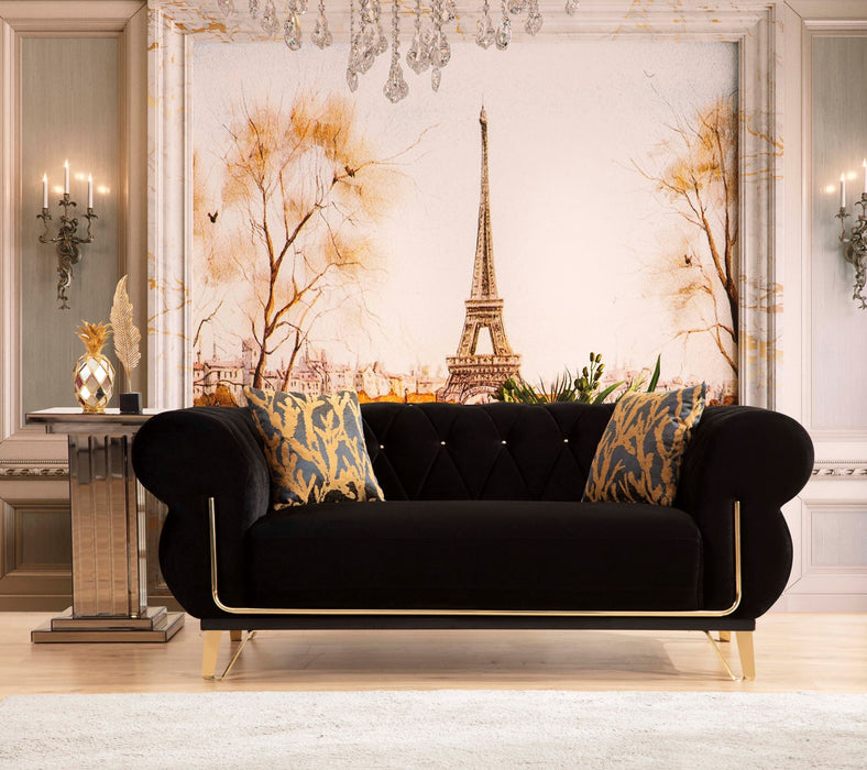 Rosy Black Living Room Set