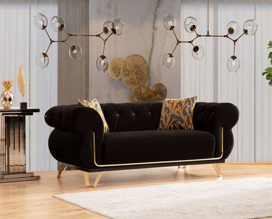 Rosy Black Living Room Set