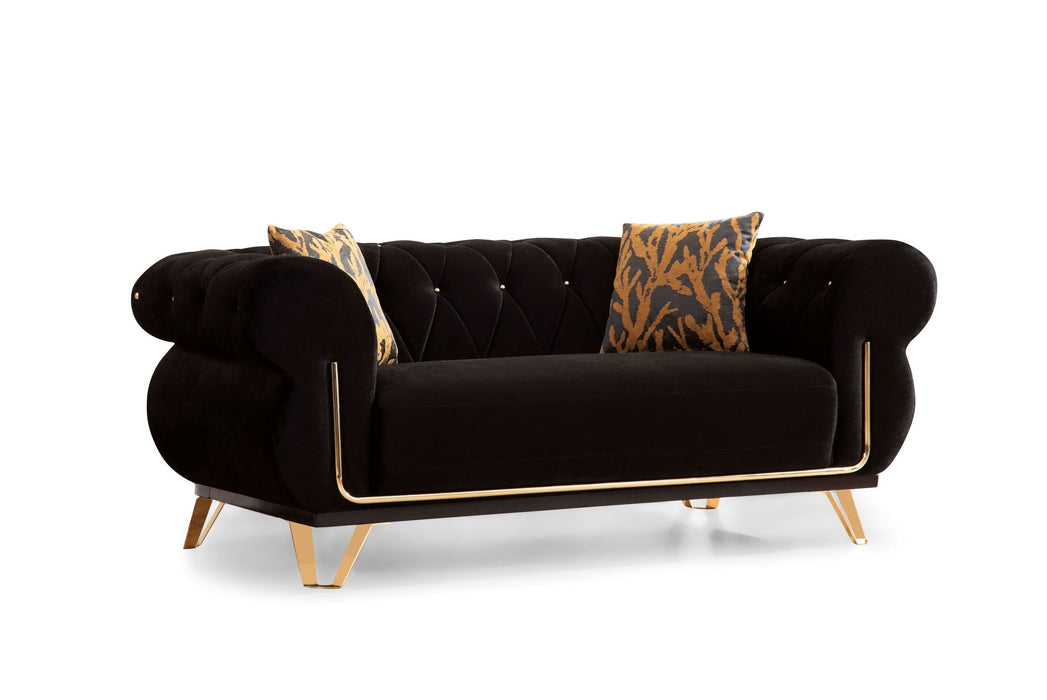 Rosy Black Living Room Set