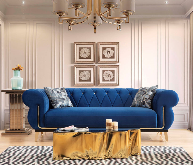 Rosy Navy Living Room Set