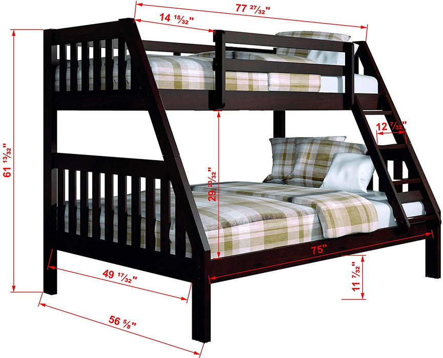 Saga Cappuccino Twin over Full Bunk Bed