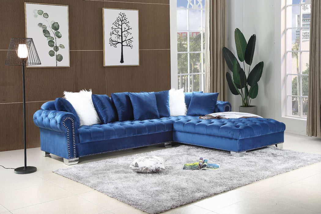 London Blue Velvet RAF Oversized Sectional