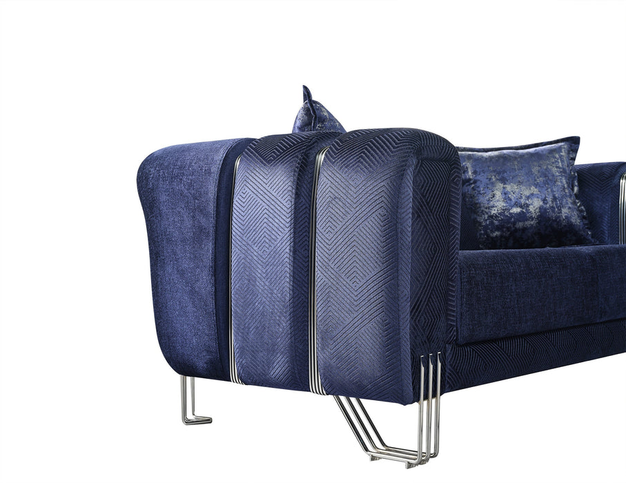 Santana Navy Velvet Living Room Set