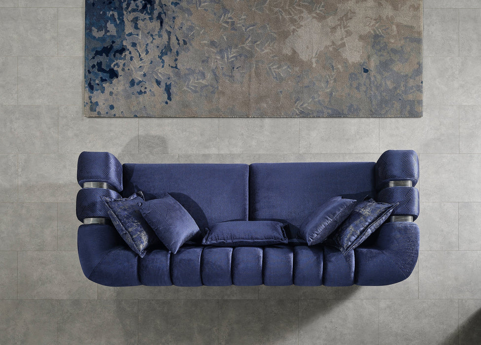 Santana Navy Velvet Living Room Set