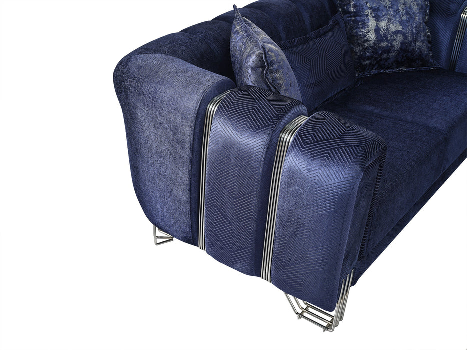 Santana Navy Velvet Living Room Set