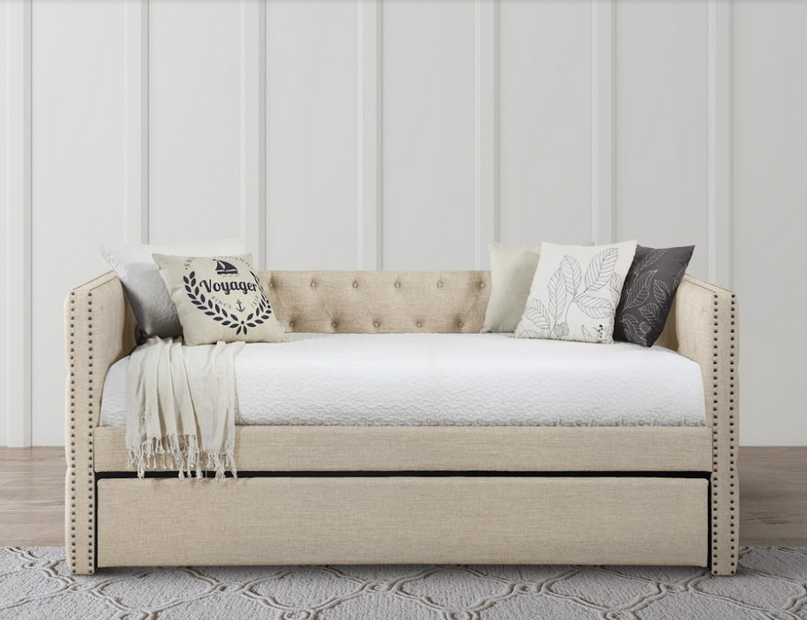 Isaac Beige Daybed With Trundle