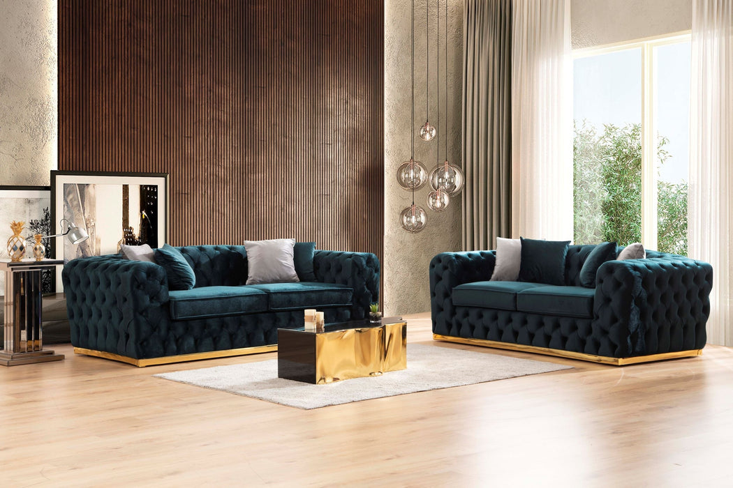 Stella Green Velvet Living Room Set