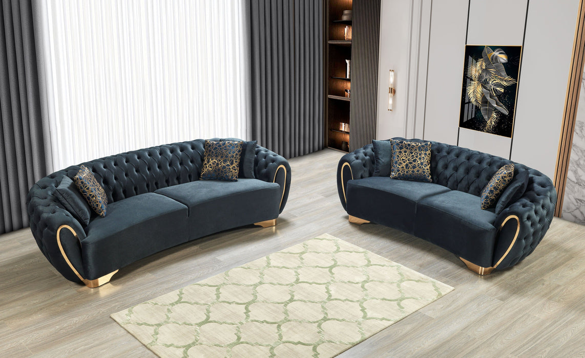 Victoria Green Velvet Living Room Set