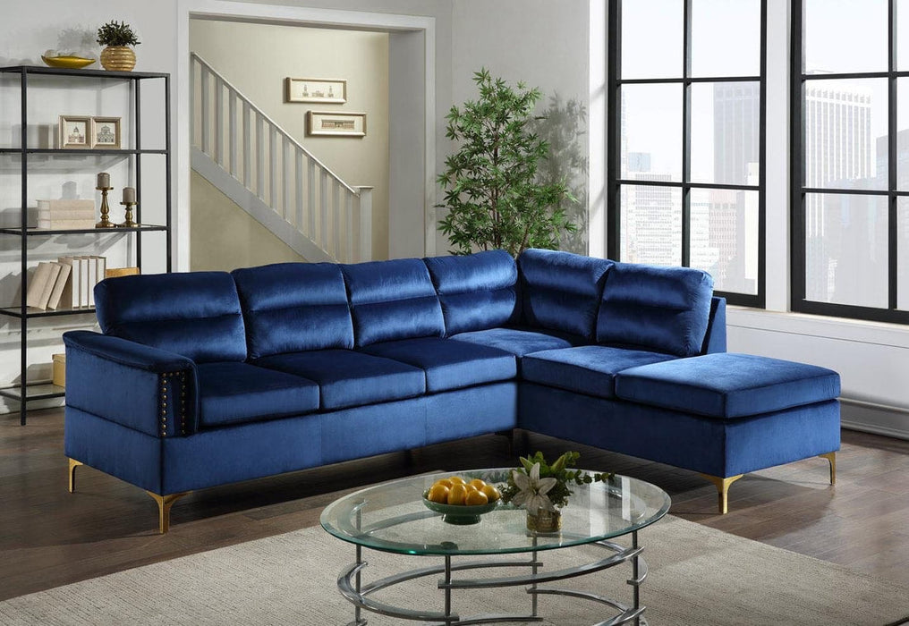 Vogue Blue Velvet Sectional