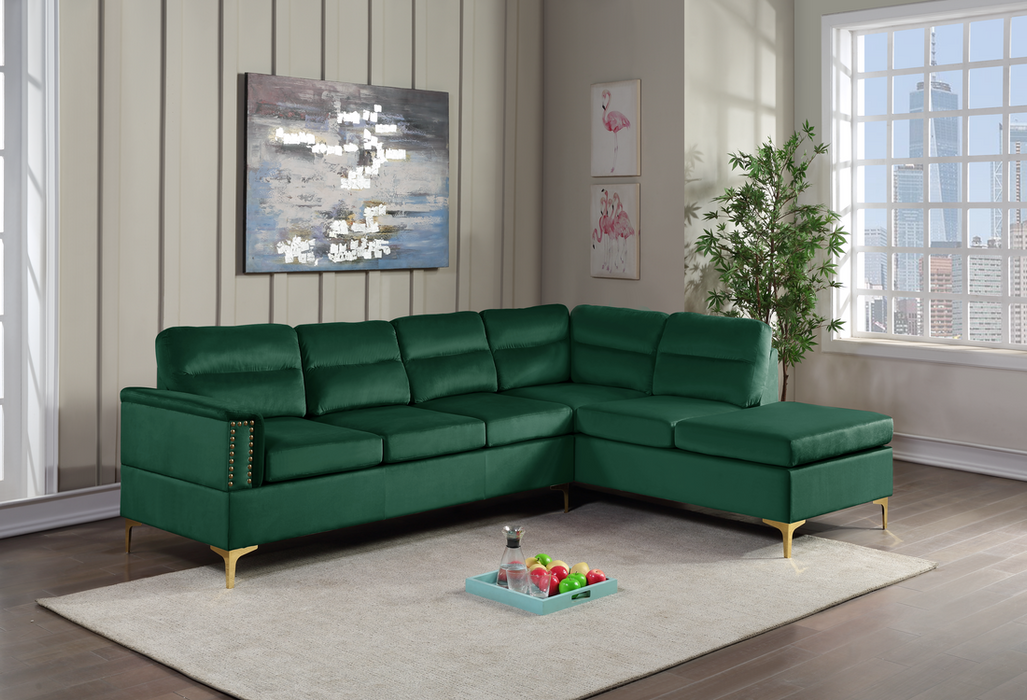 Vogue Green Velvet Sectional