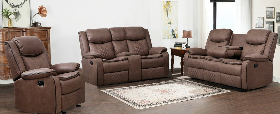 Weston Brown Reclining Living Room Set