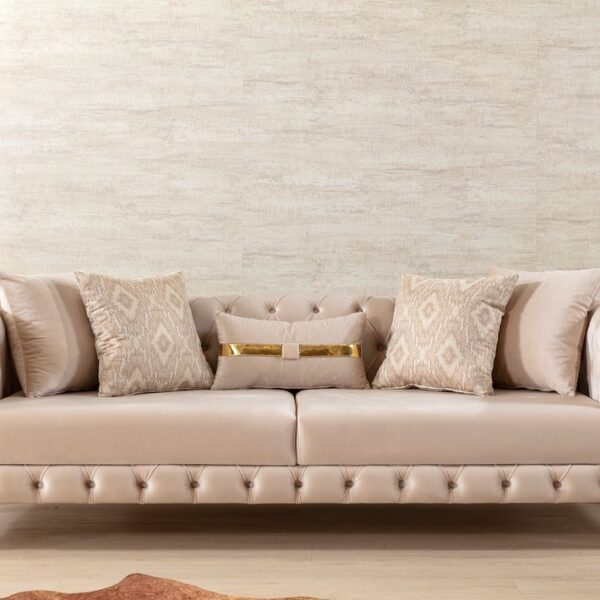 Elegance Button Loveseat Light Grey