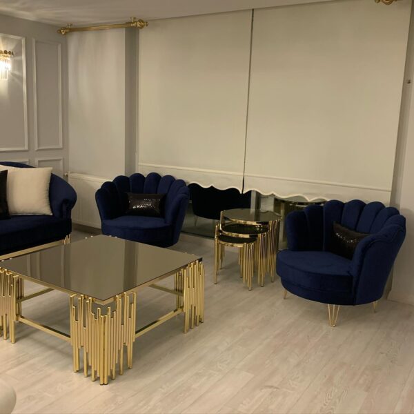 King Accent Chair Dark Blue