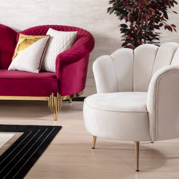 King Accent Chair Ivory